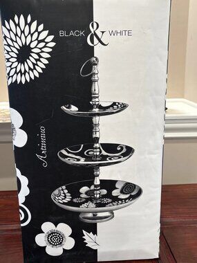 NEW ARTIMINO 3-Tier Server Stand Serving Tray Platter Cupcake Appetizer NIB RARE